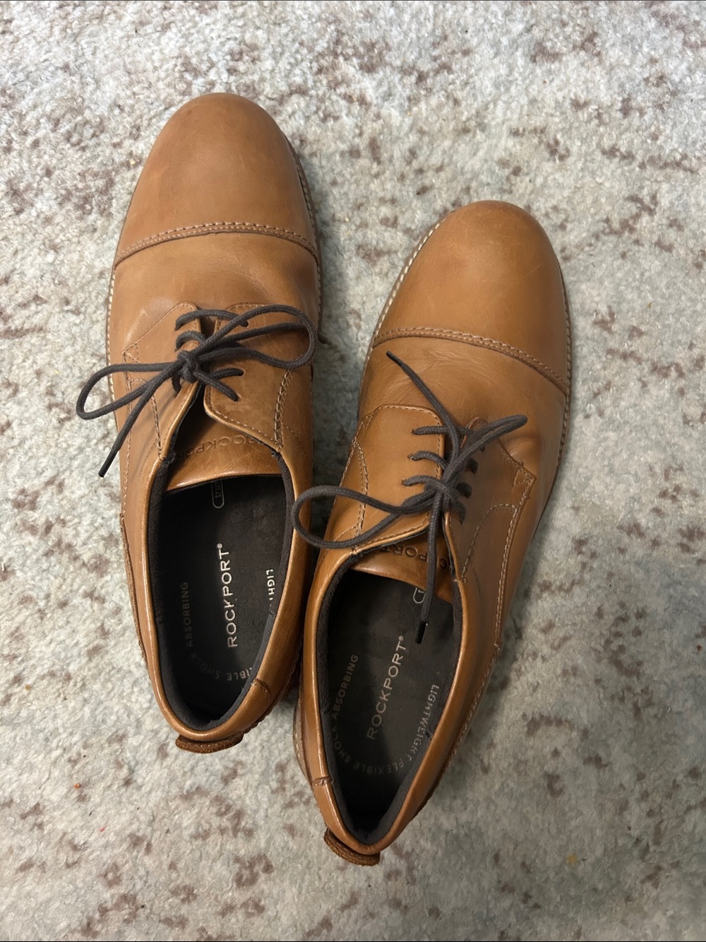 Rockport Men’s Brown Leather Lace-Up Oxfords